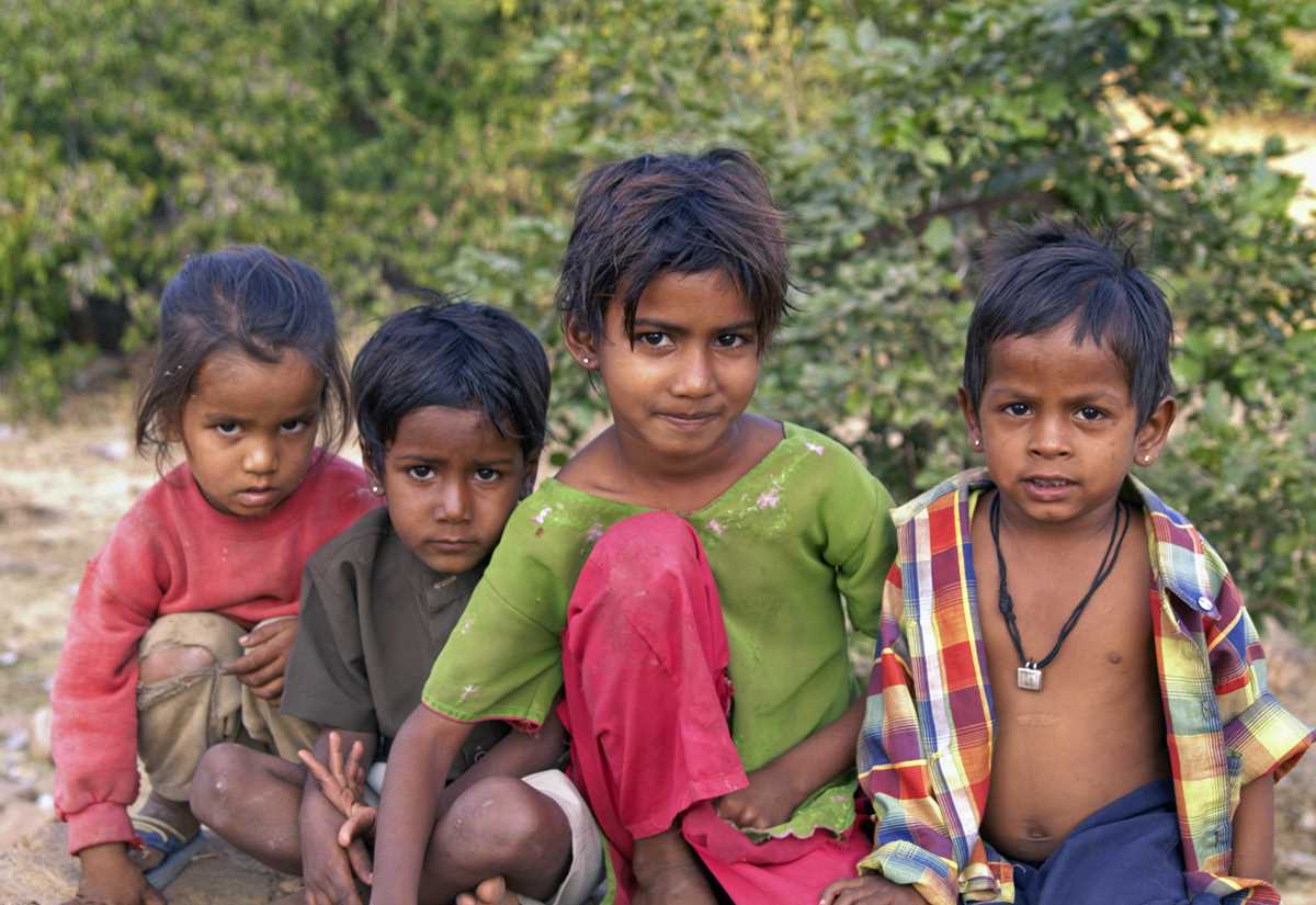 Four children in India being helped by Help a Poor Child, the charity set-up by Prolifics Testing's UK Head of Testing Practice, Derrick Pereira