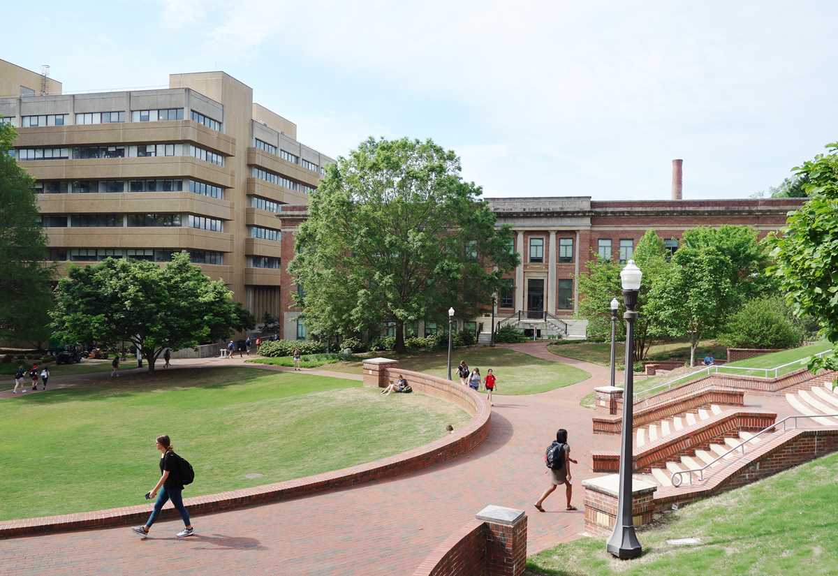 University campus with a few buildings around
