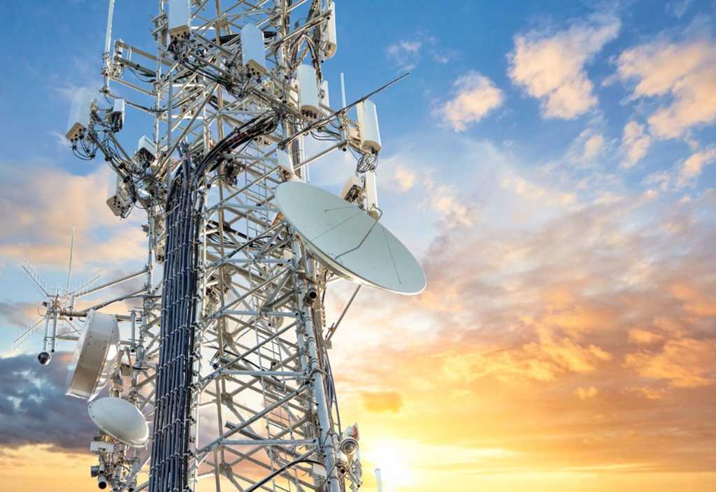 A Telecoms cellular communications tower for mobile phone networks